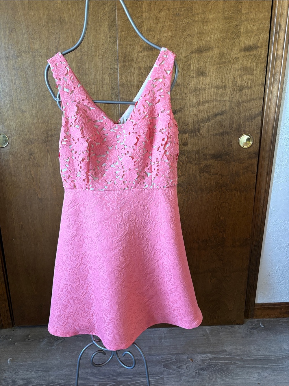 Donna Ricco Pink Lace A-Line Cocktail Dress